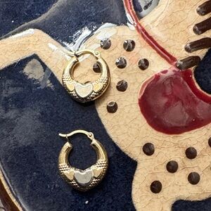 14k gold Heart Hoop Earrings